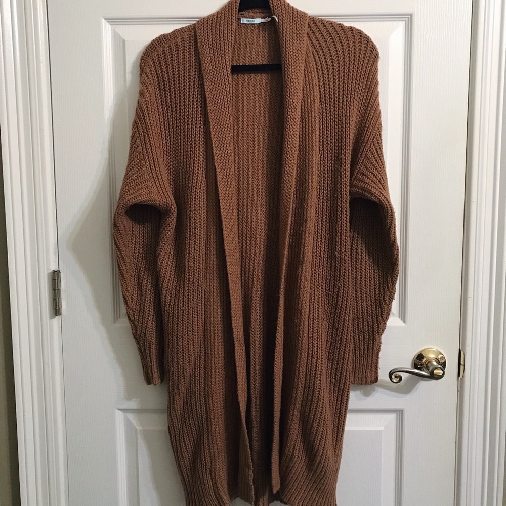 Urban Outfitters Camel-Colored Long Sweater Cardi
